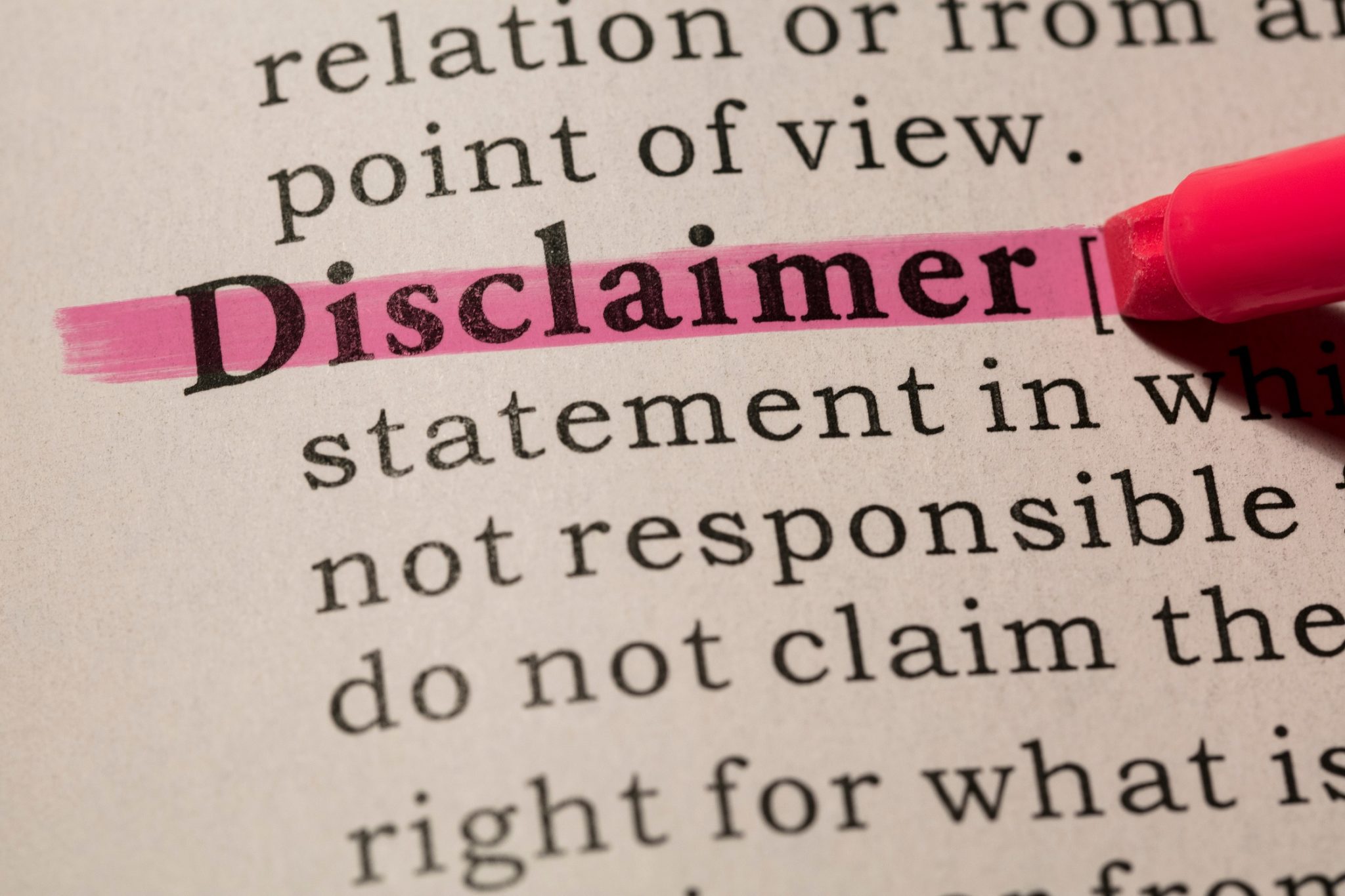 Disclaimers – are these really worth the paper they are written on ...